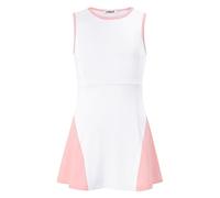 LIONJIE Girls Sleeveless Tennis Golf Dress Athletic Pleated Skirt Sets with Integrated Shorts and Pockets 3-12 Years, 0z4r - White/Pink, 11-12 Years