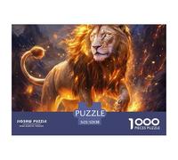 LionPhenomenal 1000-Piece Jigsaw Puzzles for Adults Fierce Lion The Definitive Encounter with Impossible, Hard, Difficult Challenging Puzzle Games - This Is The Crowning Gift Jigsaw Puzzles for Adults