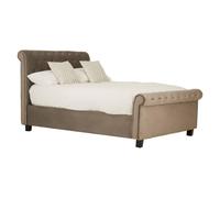 lionrock velvet storage ottoman double bed in brushed steel