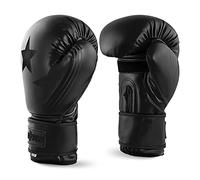 Lions 10oz Boxing Gloves - Premium Rex Leather, Perfect for MMA Training Kickboxing Gloves, Punching Bag Focus Mitts, Muay Thai Boxing Gloves for Men Women Adults (Black, 10oz)