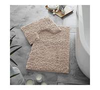 Lions 2 Piece Bath Mats for Bathroom - Ultra Soft Non Slip Absorbent Bath Mat Pedestal Set, Super Plush Microfiber Absorbent Fluffy Rug, Quick Drying, Machine Washable, Blush Pink