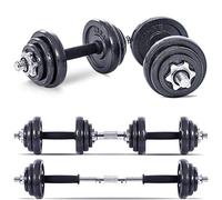 Lions 20kg Dumbbells Set - Cast Iron Vinyl Adjustable Dumbbells Pair, Barbell Bar Weights Plate Discs for Men Women, Strength Training Equipment Home Gym Fitness Lifting Workout