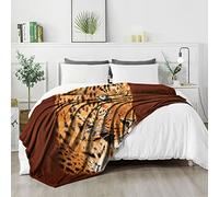 Lions 3D Wildlife Animal Printed Throw Sofa Settee Bed throws Soft Blankets for Beds, Extra Comfort Throwover Leopard, King Size (200 x 240 cm)