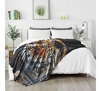 Lions 3D Wildlife Animal Printed Throw Sofa Settee Bed throws Soft Blankets for Beds, Extra Comfort Throwover Tiger, King Size (200 x 240 cm)