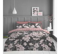 Lions 4 Piece Complete Bedding Sets - King Size Floral Printed 1x Duvet Cover with 1x Fitted Sheets and Matching 2x Pillowcase - Reversible Ultra Soft Poly Cotton Quilt Covers for Women Girls