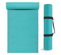 Lions 6mm Thick Yoga Mat for Gym Exercise Pilates Meditation Travel Crash Sleeping Floor Non Slip Matt Outdoor Camping Roll Floor Mat (Aqua)