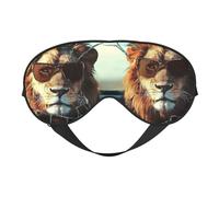 Lions and Broken Glass Print Sleep Mask with Adjustable Strap, Comfortable Eye Cover for Travel, Yoga, Napping, Sleeping & Relaxation
