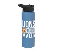 Lions are Awesome I'm Awesome I'm A Funny Lion Stainless Steel Insulated Water Bottle