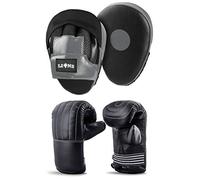 Lions Bag Mitts and Pads Set - Boxing Mma Focus Punch Bag Hook & Jabs Gloves (Injection - Grey, Senior)