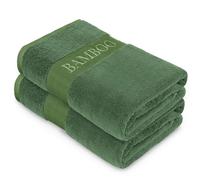 Lions Bamboo Towels - Green Bath Sheets Pack of 2 - (80 x 140 cm), 60% Bamboo 40% Cotton, Extra Large Bath Sheet Towels, Super Soft Quick Dry Water Absorbent