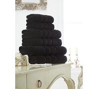 Lions Bath Sheets Towels - Zero Twist Hand Towel Soft Water Absorbent Egyptian Cotton (Black, Bath Towels (2x))