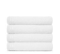 Lions Bath Towels - Set of 4 Bathroom Large Bath Sheets, 100% Luxury Cotton, 500 GSM 75X135CM, Highly Absorbent and Quick Dry Extra Large Bath Towel, Bathroom Accessory Set, White