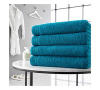 Lions Bath Towels - Set of 4 Bathroom Large Sheets, 100% Cotton, 500 GSM 75X135CM - (Teal)