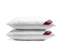 Lions Bed Pillow 2 Pack - Premium Microfibre Firm Pillows, Feels Like Down Luxury White Hotel Quality Soft Pillows for Side Sleepers, Anti Allergy Breathable Hypoallergenic Head Neck Support