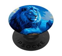 LIONS BLUE FACE LION DESIGN PopSockets Adhesive PopGrip