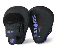Lions BOTEGA Kickboxing Pads Men Women - Premium Rex Leather Boxing Pads Hook and Jabs Mitts Punch Bag Training Punching Boxing Mitts, Ideal for MMA Martial Arts Sparring Training Adults (Purple)