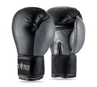 Lions Boxing Gloves MMA Punch Bag Training Mitts 6oz, 8oz, 10oz, 14oz, 16oz, Black, Pink, Red (Injection Mould, Grey, 10oz)