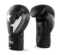Lions Boxing Gloves MMA Punch Bag Training Mitts 6oz, 8oz, 10oz, 14oz, 16oz, Black, Pink, Red (White Star, 10oz)