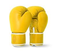 Lions Boxing Gloves - Premium Faux Leather, Pro Sparring Training Muay Thai Gloves, MMA Punching Kickboxing Bag Focus Mitts Fighting Training Workout for Men Women (CLASSIC YELLOW, 10OZ)