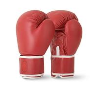 Lions Boxing Gloves - Premium Faux Leather, Pro Sparring Training Muay Thai Gloves, MMA Punching Kickboxing Bag Focus Mitts Fighting Training Workout for Men Women (CLASSIC RED, 14OZ)