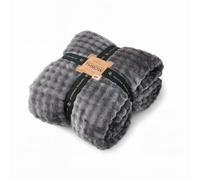 Lions Bubble Throw Blanket - Faux Fur Thermal Warm Cosy Fluffy Fleece Blanket Throws for Sofas Bed Couch, Super Soft Extra Large Flannel Thick Blanket, Charcoal - 150x200cm