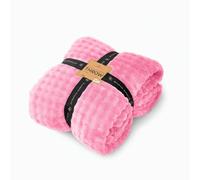 Lions Bubble Throw Blanket - Faux Fur Thermal Warm Cosy Fluffy Fleece Blanket Throws for Sofas Bed Couch, Super Soft Extra Large Flannel Thick Blanket, Blush Pink - 150x200cm
