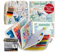 Lion's Collection Montessori Busy Board German from 3 Years - Busy Book & Activity Board for Children - Motor Skills Book & Learning Book - Travel Toy for Car, Train & Plane