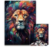 Lions colorful 1000 Piece Jigsaw Puzzles for Adults Wooden Jigsaw Puzzles for Adults Interactive Family Game, Ideal, Family Activity Game 1000 PCS(75x50cm)