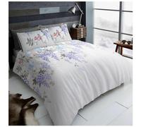 Lions Complete Bedding Set - 4 Pcs Red Floral Printed 1x Double Duvet Covers with 1x Fitted Sheets 2x Pillowcase Reversible Soft Poly Cotton Quilt Covers Bed Girls Women