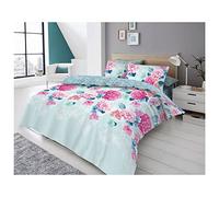 Lions Complete Bedding Set - Flower Printed Duvets Cover with Matching Pillowcase, Ultra Soft Reversible Poly Cotton Quilt Covers for Girls Women, Single Double King (Edith, Double)