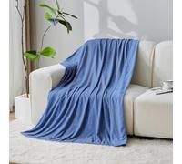 Lions Cooling Blanket for Hot Sleepers - Extra Large Soft Reversible Cool Fleece Throw for Couch Bed Chair Sofa, Lightweight Breathable Summer Camping Blankets, Blue, 130x170cm