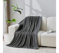Lions Cooling Blanket for Hot Sleepers - Extra Large Soft Reversible Cool Fleece Throw for Couch Bed Chair Sofa, Lightweight Breathable Summer Camping Blankets, Charcoal, 130x170cm, 100% Polyester