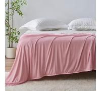 Lions Cooling Blanket for Hot Sleepers - Extra Large Soft Reversible Cool Fleece Throw for Couch Bed Chair Sofa, Lightweight Breathable Summer Camping Blankets, Pink, 130x170cm