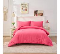 Lions Coverless Duvet Double Bed Size 10.5 Tog - 200x200cm - Heart Construction Quilt, Soft Reversible Lightweight Comforter for Kids Boys Girls, Machine Washable, Pink