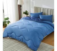 Lions Coverless Duvet Single - 135 x 200cm - 10.5 Tog Reversible Two Color Comforter - Waves Design, Soft Microfibre Warm Bed Quilt Bedding for All Seasons, Machine Washable, Navy Blue