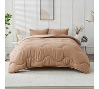 Lions Coverless Duvet Single - 135 x 200cm - 10.5 Tog Reversible Two Color Comforter - Waves Design, Soft Microfibre Warm Bed Quilt Bedding for All Seasons, Machine Washable, Natural