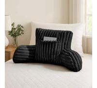 Lions Cuddle Cushion Black - Soft Ribbed Comfy Reading Pillows for Adults, Back Arm Support Pillow, Heatable Pocket Cosy Snuggle Gaming Cushions for Bed Sofa, 95x45cm