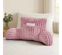 Lions Cuddle Cushion Blush Pink - Soft Ribbed Comfy Reading Pillows for Adults, Back Arm Support Pillow, Heatable Pocket Cosy Snuggle Gaming Cushions for Bed Sofa, 95x45cm