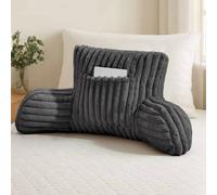 Lions Cuddle Cushion - Soft Ribbed Comfy Reading Pillows for Adults, Back Arm Support Pillow, Heatable Pocket Cosy Snuggle Gaming Cushions for Bed Sofa, Charcoal Grey