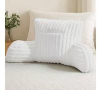 Lions Cuddle Cushion White - Soft Ribbed Comfy Reading Pillows for Adults, Back Arm Support Pillow, Heatable Pocket Cosy Snuggle Gaming Cushions for Bed Sofa