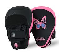 Lions Curved Boxing Focus Pads Boxing Mitts - Premium Faux Leather, Adjustable Strap Hook and jab Training Boxing Pads, MMA Muay Thai Kickboxing Martial Arts (Butterfly)