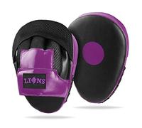 Lions Curved Focus Pads Hook & Jabs Gloves Punch Bag Mitts Boxing MMA Kick Training (MESH-PURPLE)