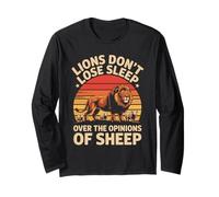 Lions don't lose sleep over the opinions of sheep Retro Lion Long Sleeve T-Shirt