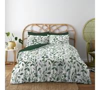 Lions Double Bed Bedding Sets - 100% Polyester Reversible Printed Pattern Quilt Duvet Cover with Pillowcase, Soft Floral Leaf Pattern, Bed Linen, Green