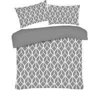 Lions Double Bed Bedding Sets - 100% Polyester Reversible Printed Pattern Quilt Duvet Cover with Pillowcase, Soft Geometric Shapes Pattern, Bed Linen, Grey