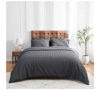 Lions Double Bed Duvet Cover - Soft Dark Grey Bedding Sets with Pillowcase, Microfibre Polyester Reversible Quilt Covers, Easy Care Machine Washable, 200x200cm