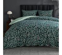Lions Duvet Cover Set King Size Bed - 100% Polyester Reversible Quilt Bedding Set with Pillowcase, Soft Leaf Bed for Covers Girls Women, Dark Green, 230x220cm