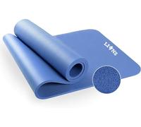 Lions Exercise Mat Non Slip Carry Straps 10mm Thick for Gymnastic Yoga Pilates Gym Fitness Workout - 180 x 60cm (Blue)