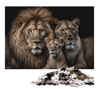 Lions Family with Cubs Puzzles 500 Pieces Wooden Puzzles for Adults & Teenager Learning Educational Toys 500pcs (52x38cm)