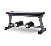 Lions Flat Weights Bench with Dumbbell Rack - Heavy Duty Training Multi Gym Weight Lifting Bench, Exercise Home Gym Fitness Equipment for Full Body Workout, Black